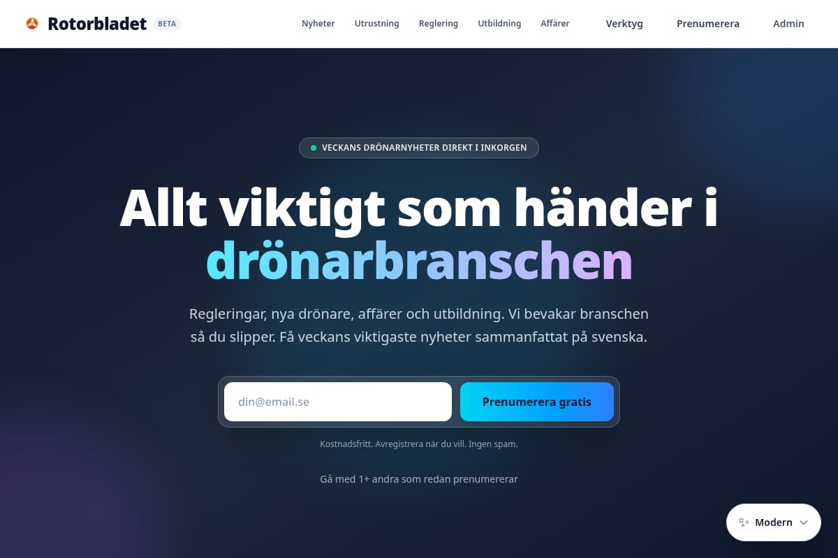 Rotorbladet.se samlar drönarnyheter för den svenska branschen